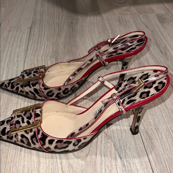 Luciano padovan red leopard print heels - Picture 7 of 11
